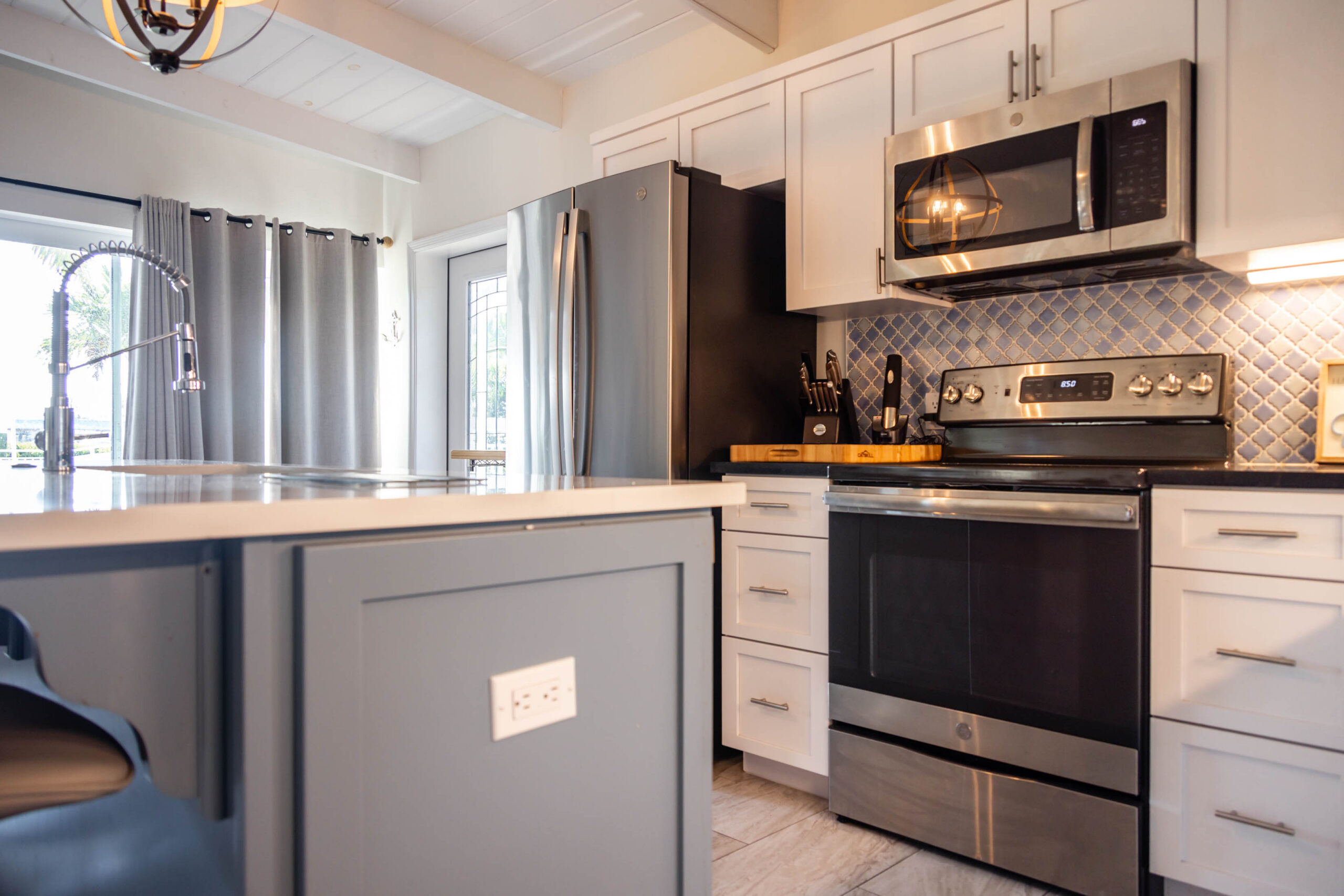 Modern kitchen with stainless steel appliances