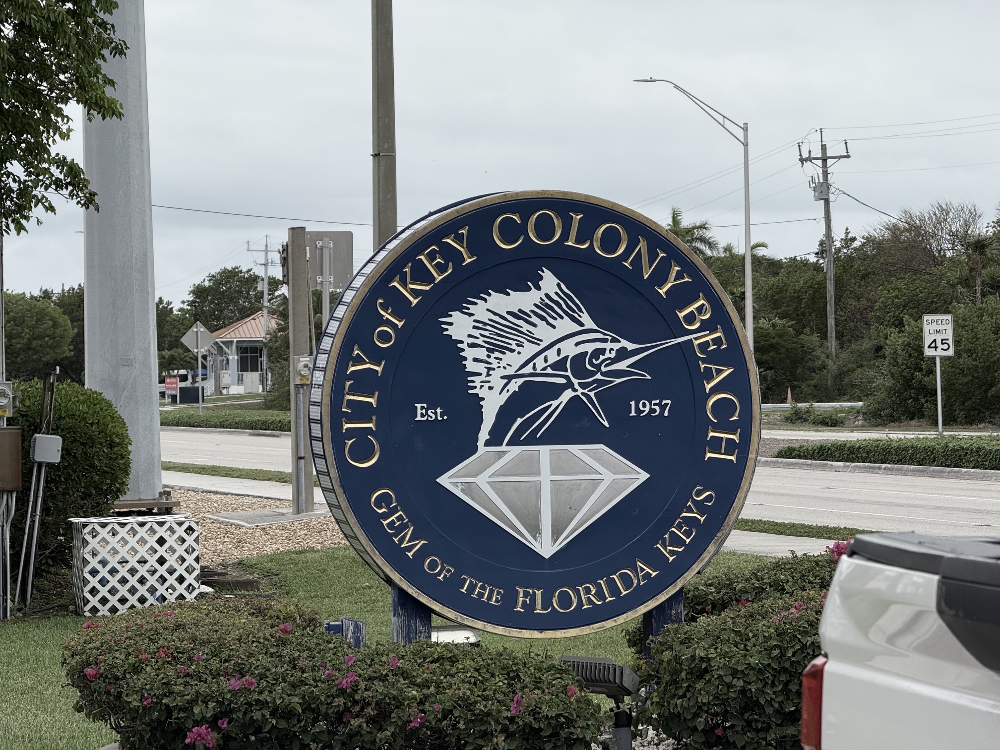 Key Colony Beach city sign, Florida Keys